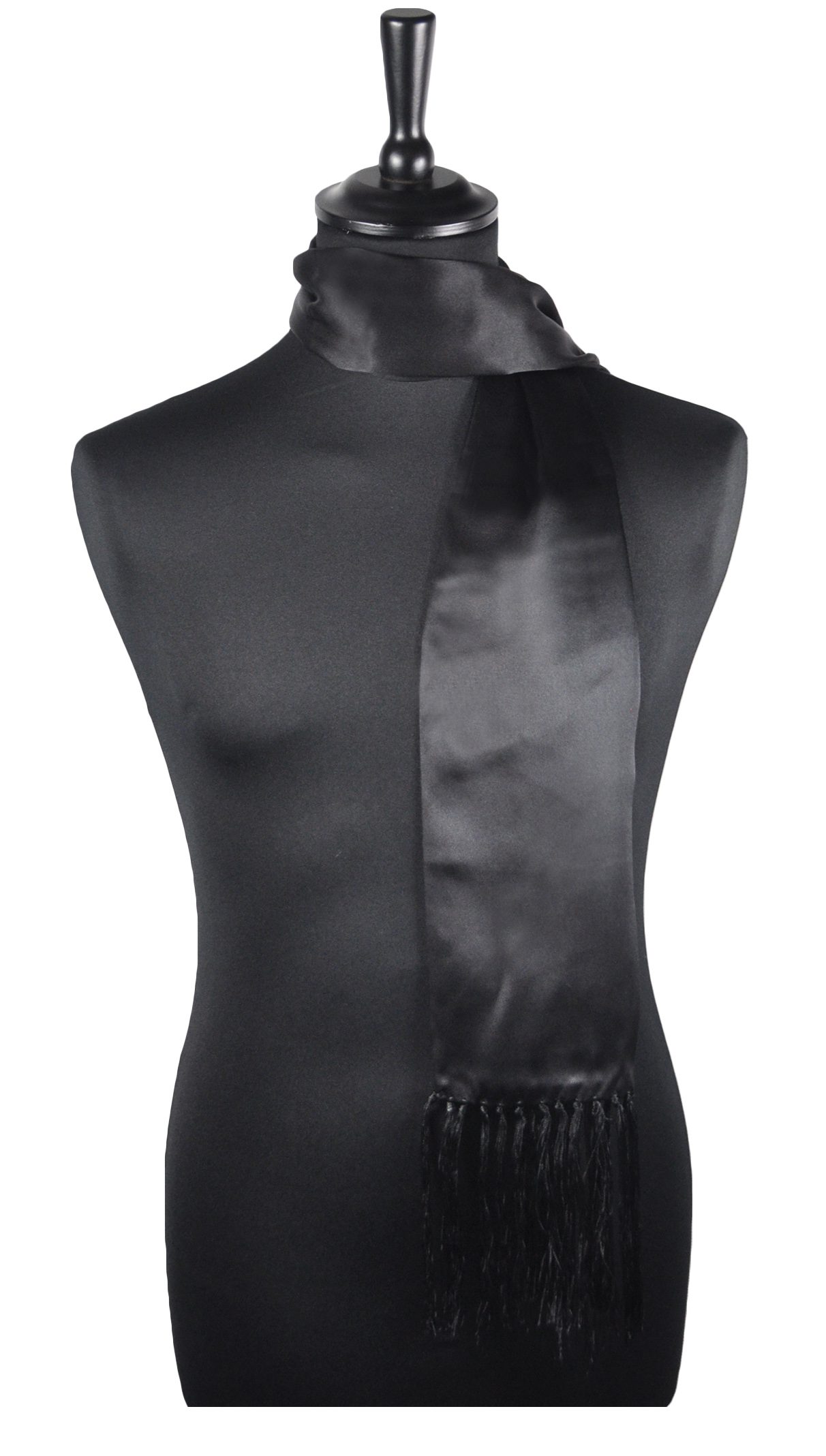 Black Satin Dress Scarf Formal Tailor