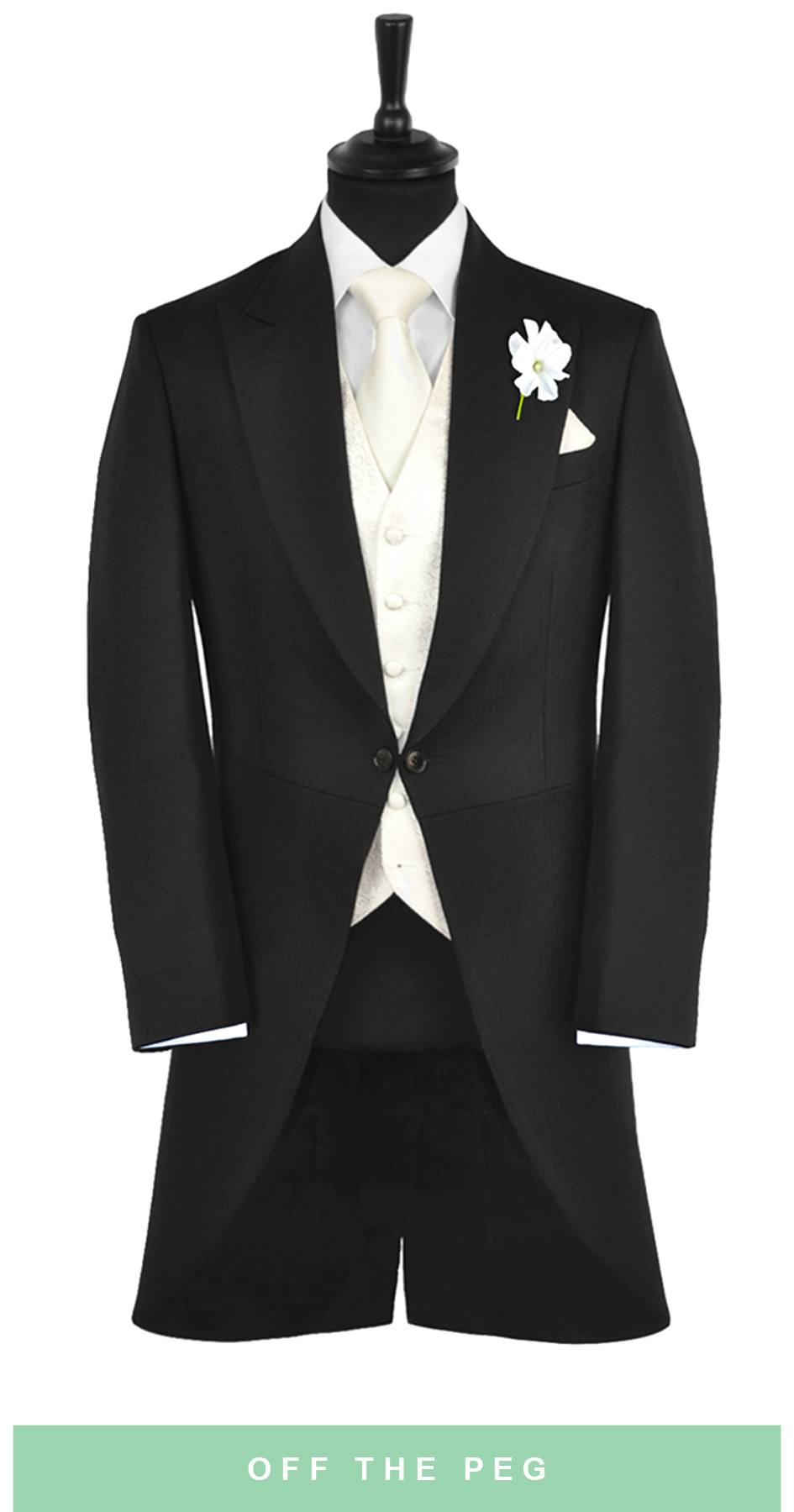 Herringbone Morning Suit Black - Formal Tailor