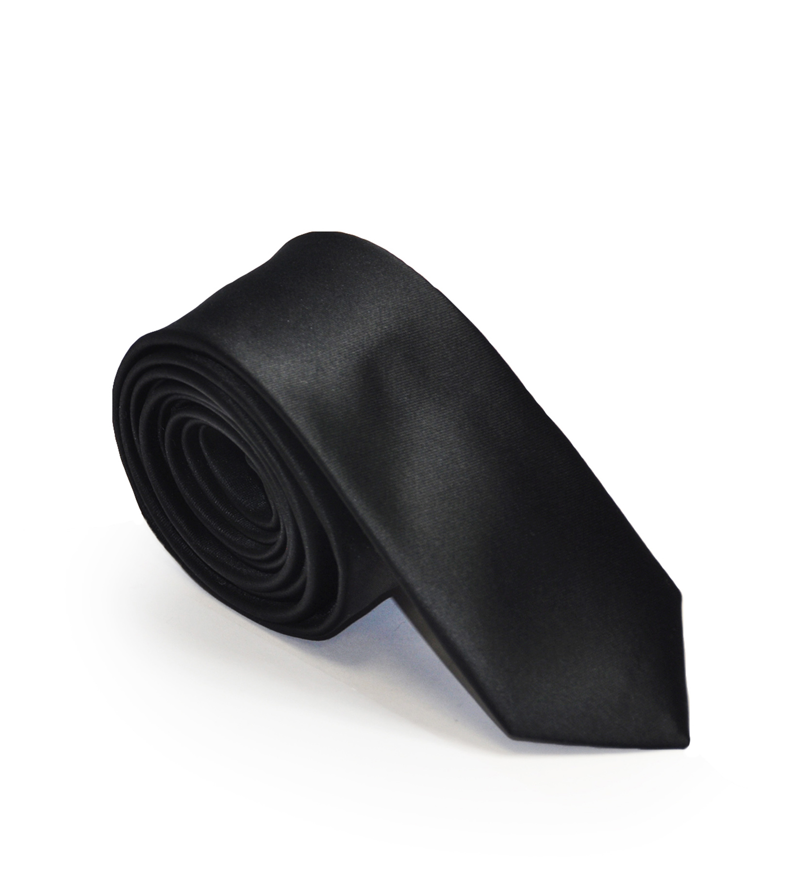Black Satin Skinny Tie - Formal Tailor