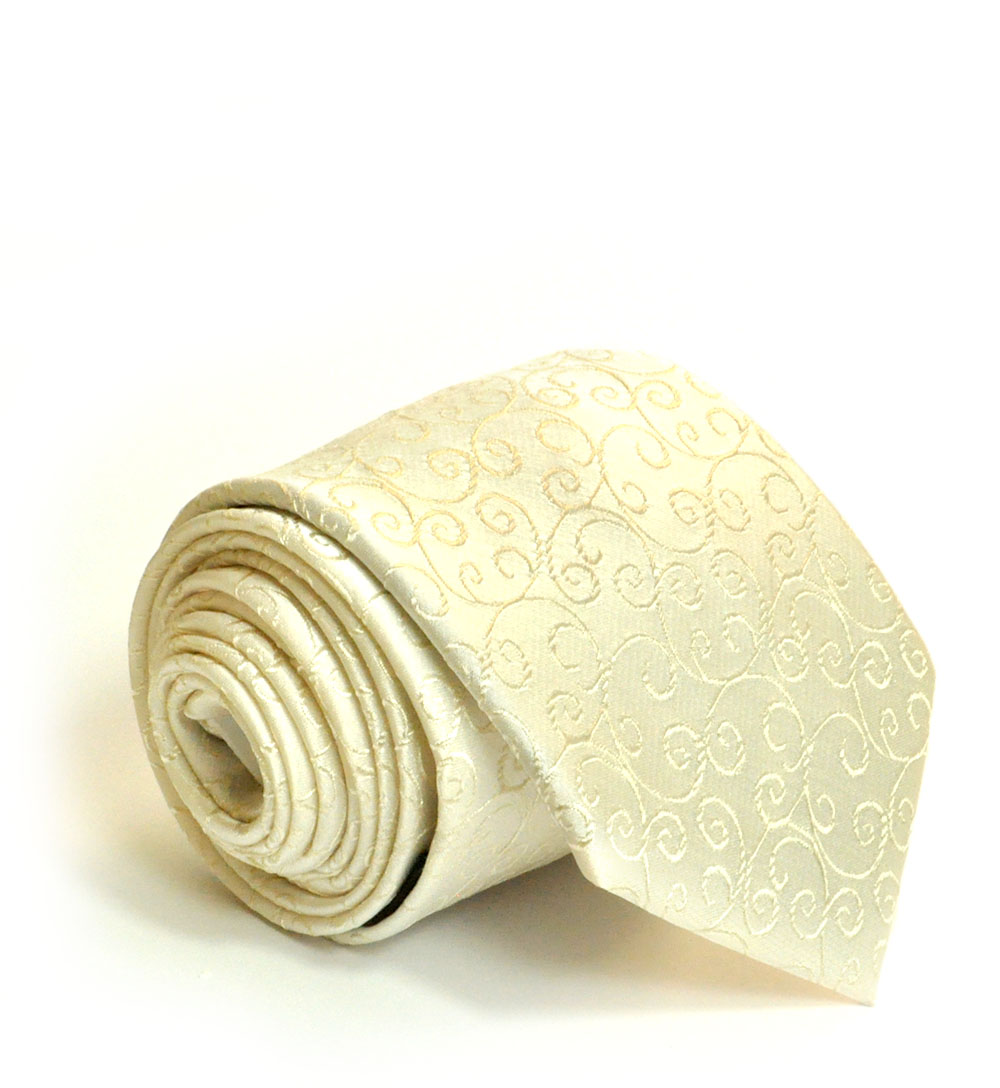 Ivory Scroll Tie - Formal Tailor