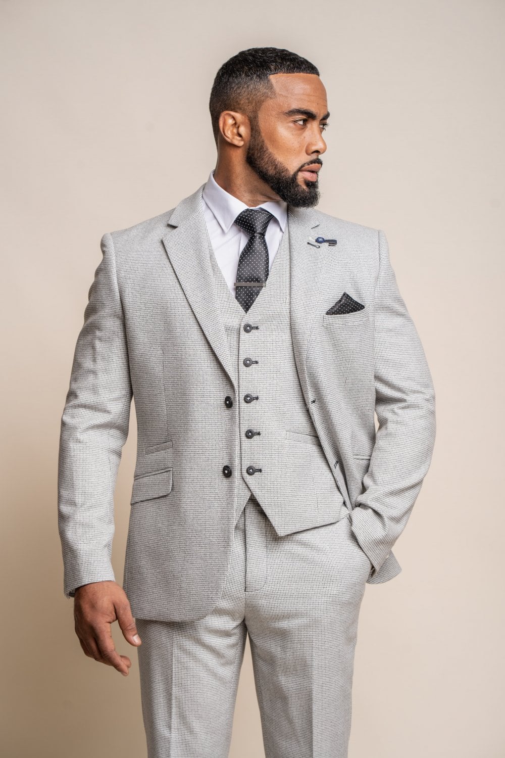 Cavani Kyoto Three Piece Suit Grey - Formal Tailor